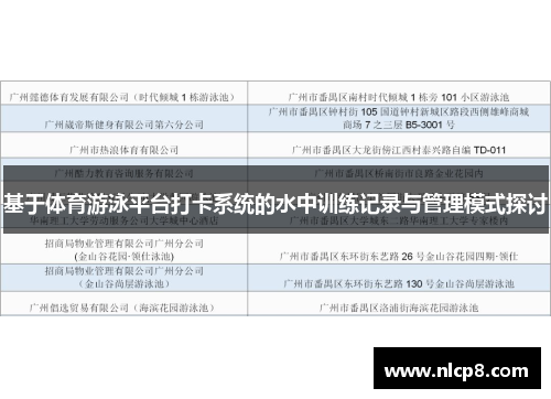 基于体育游泳平台打卡系统的水中训练记录与管理模式探讨